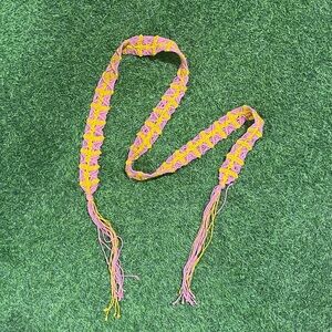 Pink and Yellow Macramé Belt